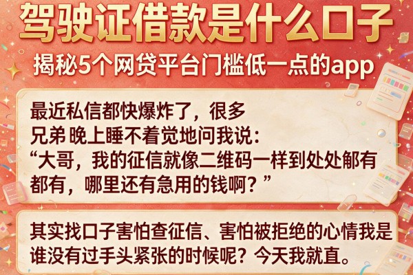 驾驶证借款是什么口子,揭秘5个网贷平台门槛低一点的app