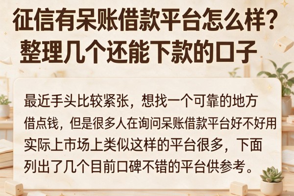 征信有呆账借款平台怎么样？整理几个还能下款的口子