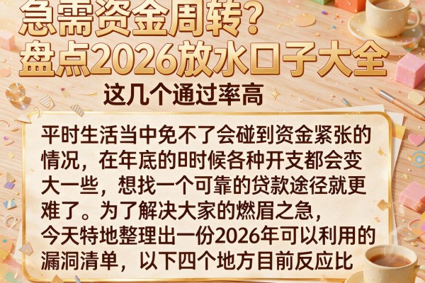 急需资金周转？盘点2026放水口子大全这几个通过率高