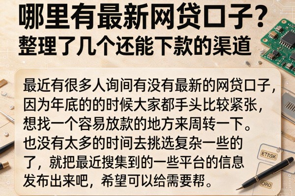 哪里有最新网贷口子？整理了几个还能下款的渠道
