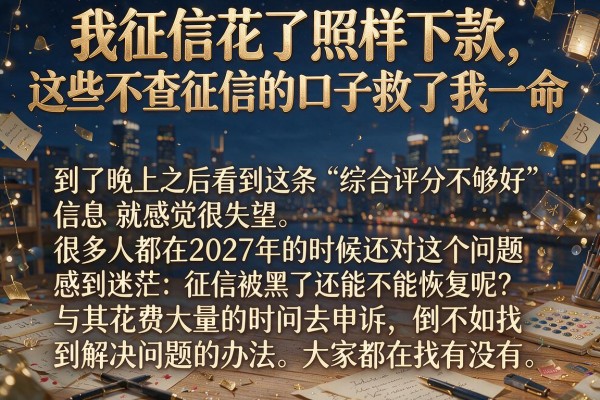 我征信花了照样下款，这些不查征信的口子救了我一命