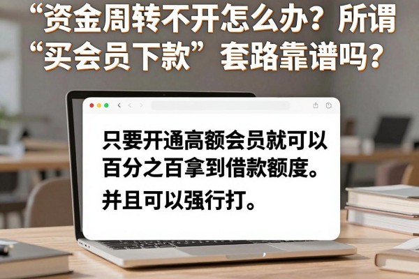 资金周转不开怎么办？所谓的“买会员下款”套路靠谱吗？这几个细节你必须看清