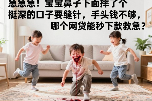 急急急！宝宝鼻子下面摔了个挺深的口子要缝针，手头钱不够，哪个网贷能秒下款救急？