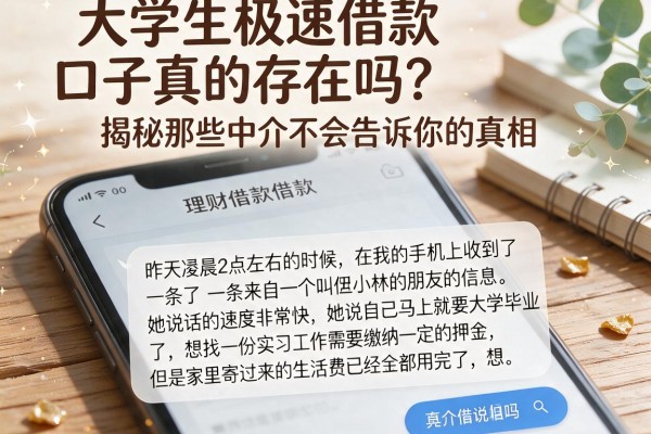 大学生极速借款口子真的存在吗？揭秘那些中介不会告诉你的真相