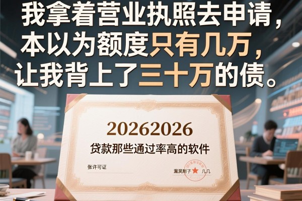 我拿着营业执照去申请，本以为额度只有几万，结果那些通过率高的软件让我背上了三十万的债