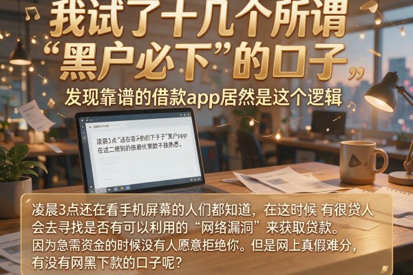 我试了十几个所谓“黑户必下”的口子，发现靠谱的借款app居然是这个逻辑