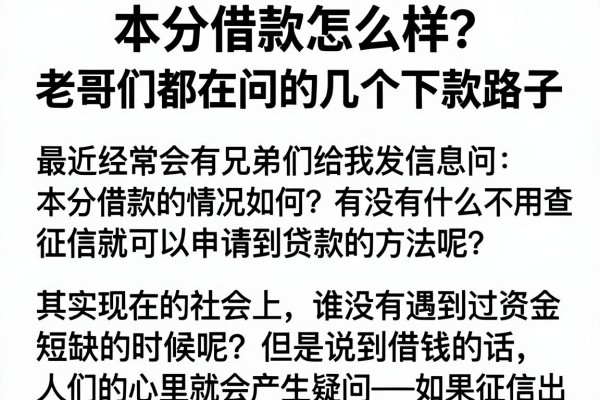 本分借款怎么样？老哥们都在问的几个下款路子