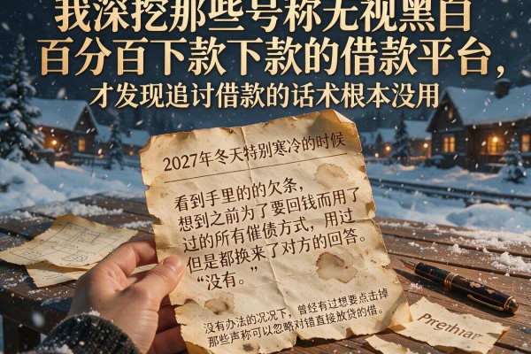 我深挖那些号称无视黑白百分百下款的借款平台，才发现追讨借款的话术根本没用