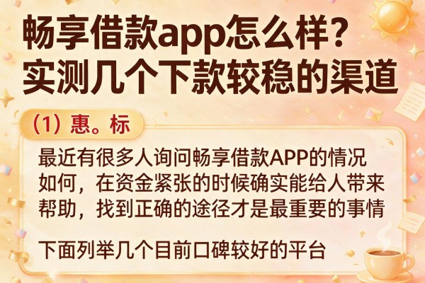畅享借款app怎么样？实测几个下款较稳的渠道