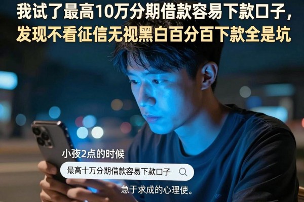 我试了最高10万分期借款容易下款口子，发现不看征信无视黑白百分百下款全是坑