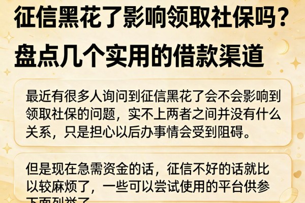 征信黑花了影响领取社保吗？盘点几个实用的借款渠道