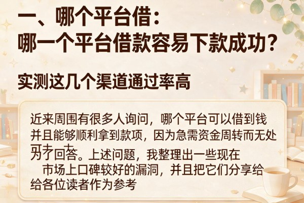 哪一个平台借款容易下款成功？实测这几个渠道通过率高