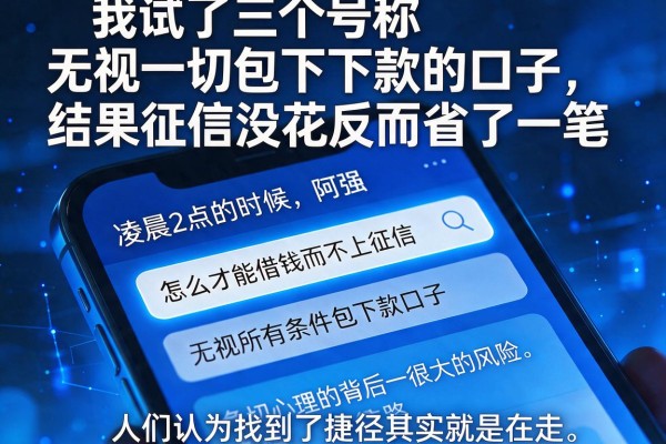 我试了三个号称无视一切包下款的口子，结果征信没花反而省了一笔
