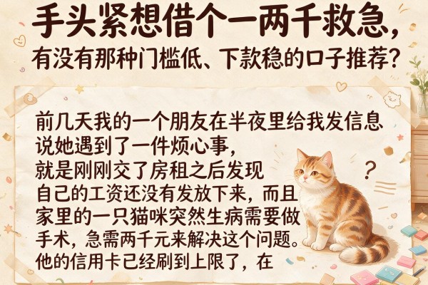 手头紧想借个一两千救急，有没有那种门槛低、下款稳的口子推荐？