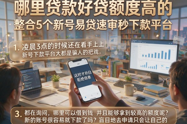 哪里贷款好贷额度高的，整合5个新号易贷速审秒下款平台