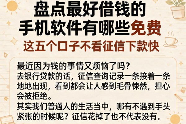 盘点最好借钱的手机软件有哪些免费，这五个口子不看征信下款快
