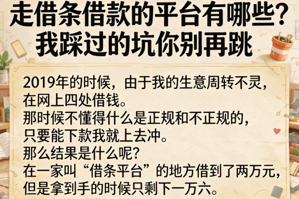 走借条借款的平台有哪些?我踩过的坑你别再跳