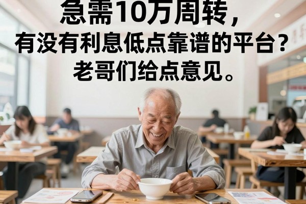 急需10万周转，有没有利息低点靠谱的平台？老哥们给点意见