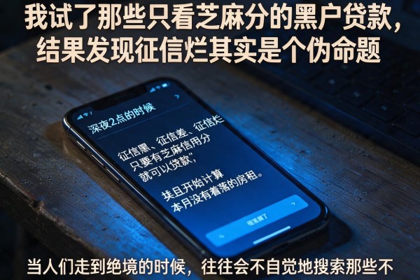 我试了那些只看芝麻分的黑户贷款，结果发现征信烂其实是个伪命题