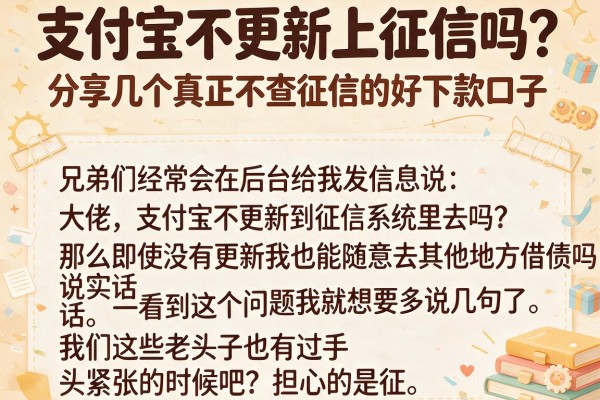 支付宝不更新上征信吗？分享几个真正不查征信的好下款口子