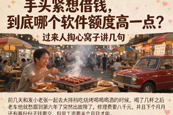手头紧想借钱，到底哪个软件额度高一点？过来人掏心窝子讲几句
