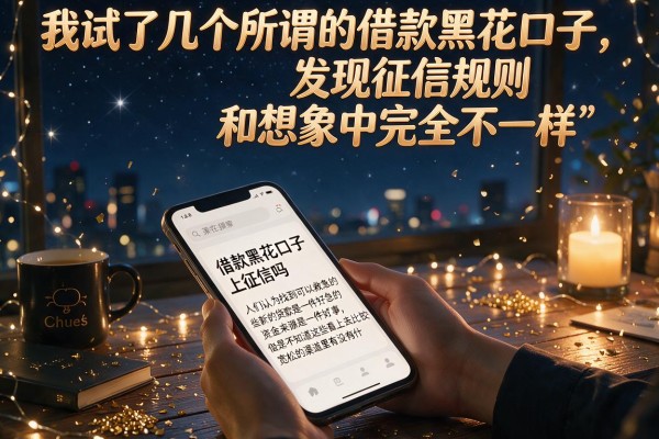 我试了几个所谓的借款黑花口子，发现征信规则和想象中完全不一样