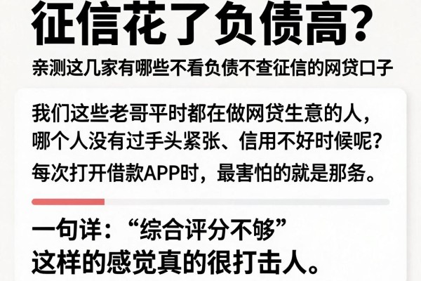 征信花了负债高?亲测这几家有哪些不看负债不查征信的网贷口子