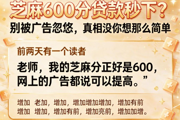 芝麻600分贷款秒下?别被广告忽悠,真相没你想那么简单