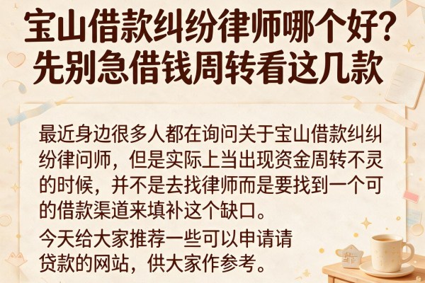 宝山借款纠纷律师哪个好？先别急借钱周转看这几款
