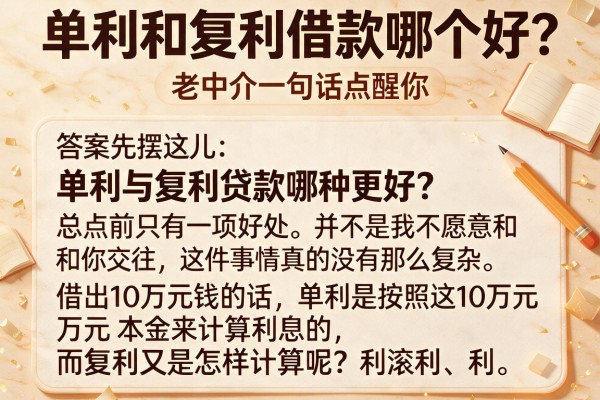单利和复利借款哪个好？老中介一句话点醒你