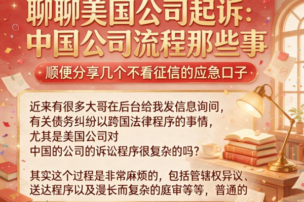 聊聊美国公司起诉中国公司流程那些事，顺便分享几个不看征信的应急口子