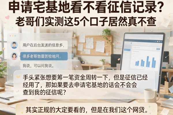 申请宅基地看不看征信记录？老哥们实测这5个口子居然真不查