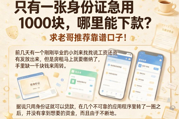 只有一张身份证急用1000块，哪里能下款？求老哥推荐靠谱口子！