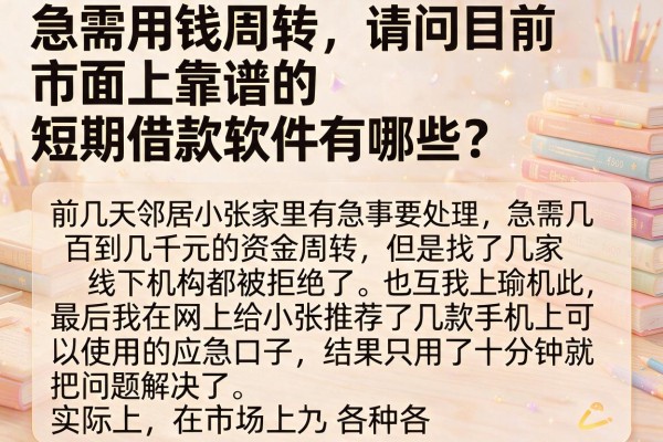 急需用钱周转，请问目前市面上靠谱的短期借款软件有哪些？