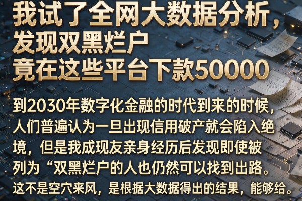 我试了全网大数据分析，发现双黑烂户竟在这些平台下款5000