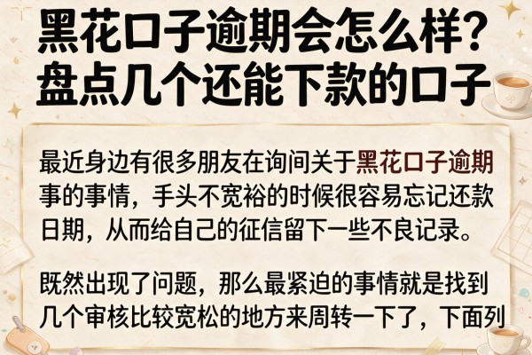 黑花口子逾期会怎么样？盘点几个还能下款的口子