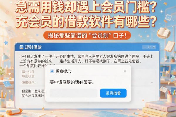 急需用钱却遇上会员门槛？充会员的借款软件有哪些？揭秘那些靠谱的“会员制”口子！