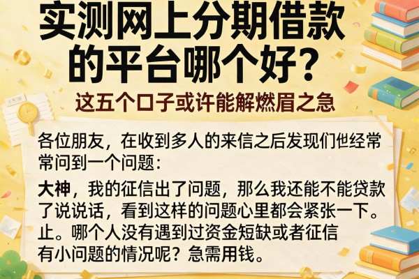 实测网上分期借款的平台哪个好？这五个口子或许能解燃眉之急