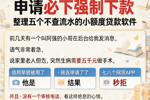 申请必下强制下款，整理五个不查流水的小额度贷款软件