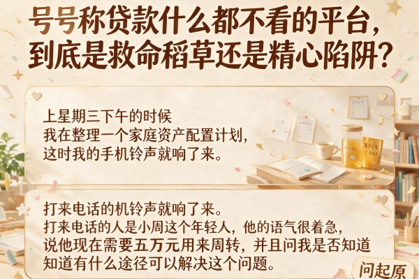 号称贷款什么都不看的平台，到底是救命稻草还是精心陷阱？