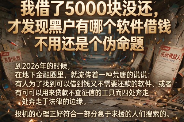 我借了5000块没还，才发现黑户有哪个软件借钱不用还是个伪命题