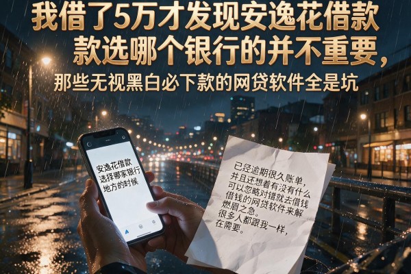 我借了5万才发现安逸花借款选哪个银行的并不重要，那些无视黑白必下款的网贷软件全是坑