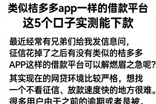 类似桔多多app一样的借款平台，这5个口子实测能下款