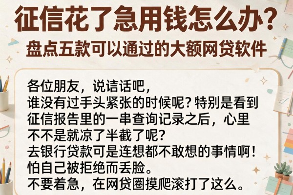 征信花了急用钱怎么办？盘点五款可以通过的大额网贷软件
