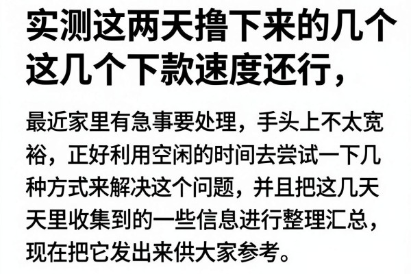 实测这两天撸下来的几个口子，这几个下款速度还行