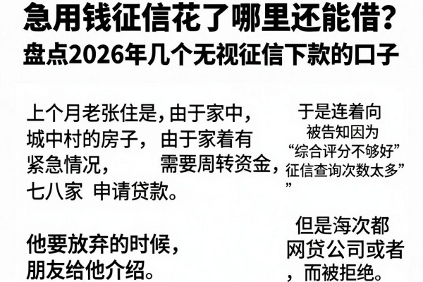 急用钱征信花了哪里还能借？盘点2026年几个无视征信下款的口子