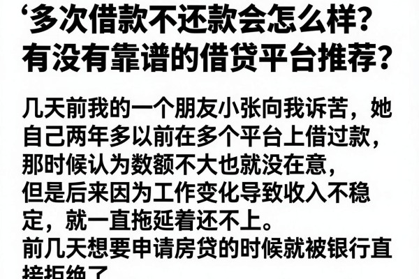 多次借款不还款会怎么样？有没有靠谱的借贷平台推荐？