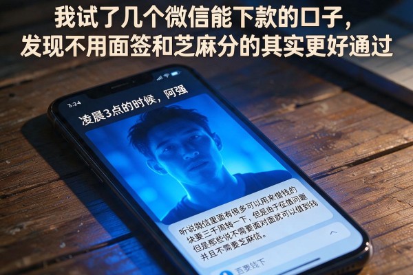 我试了几个微信能下款的口子，发现不用面签和芝麻分的其实更好通过