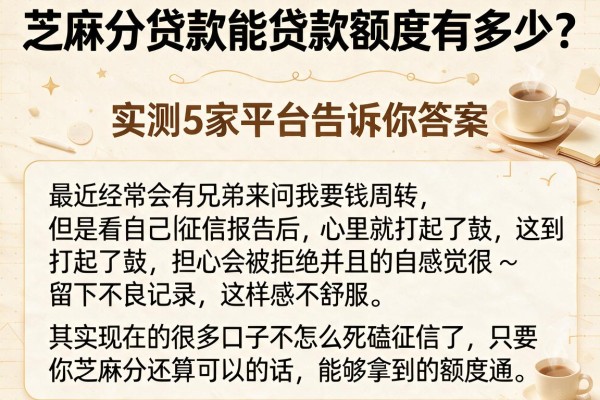 芝麻分贷款能贷款额度有多少?实测5家平台告诉你答案