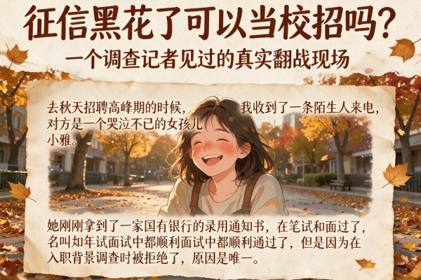 征信黑花了可以当校招吗？一个调查记者见过的真实翻车现场